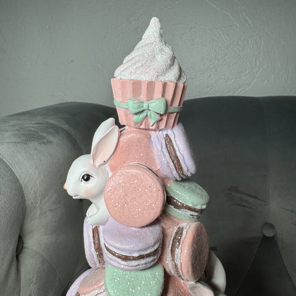 Cupcakes & Cashmere Easter Macaroons Bunny Topiary Tree Cake Pedestal NWT - Picture 7 of 12